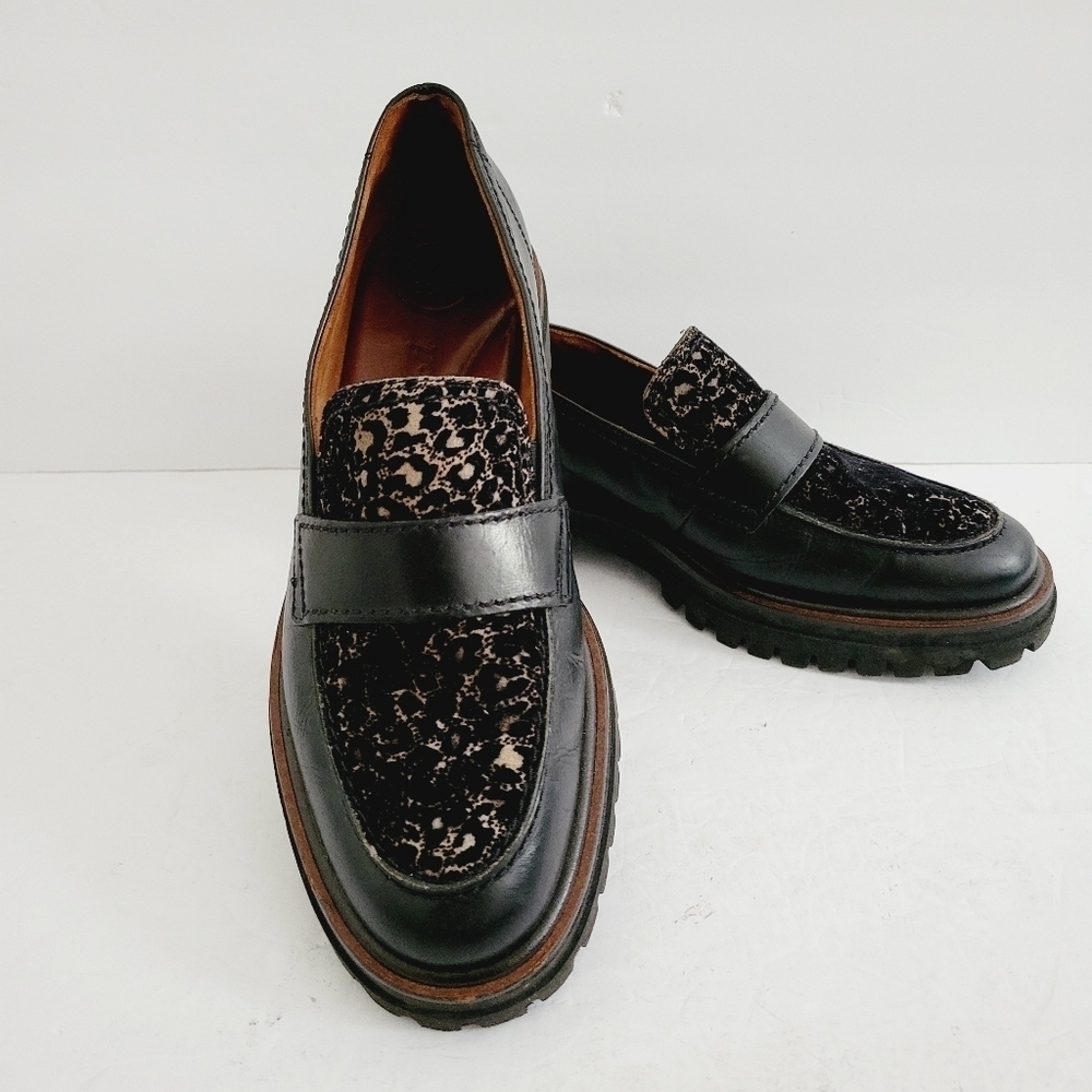 New PAUL GREEN NATASHA FLAT LOAFERS LEATHER ,Size 7,5